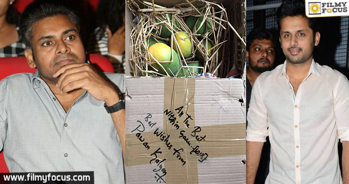PK wishes Nithiin with a box of mangoes