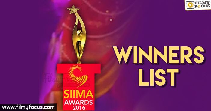 SIIMA Awards 2016 Winners List