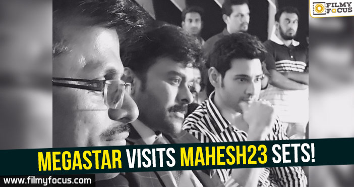 Megastar visits Mahesh – Murugadoss sets!