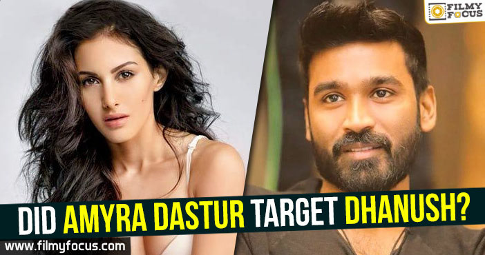 Did Amyra Dastur target Dhanush?