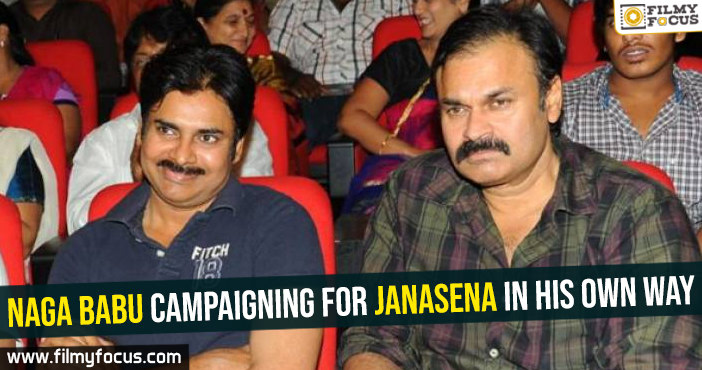 Naga Babu campaigning for Janasena in his own way