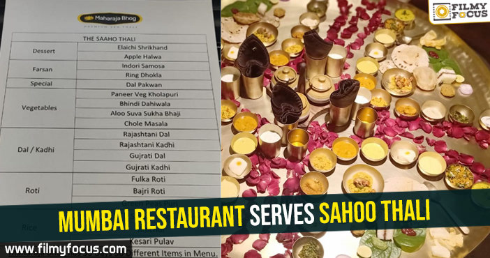 Mumbai Restaurant Serves SAHOO Thali