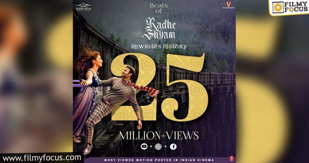 Radheshyam Continues To Create History As The Most Viewed Motion Poster
