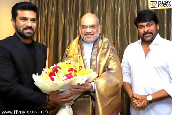 Ram Charan and his father Chiranjeevi met Home Minister Amit Shah in Delhi