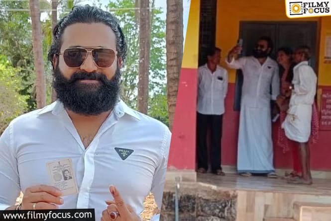 Rishab Shetty Casts his vote , wins Hearts for his Simplicity