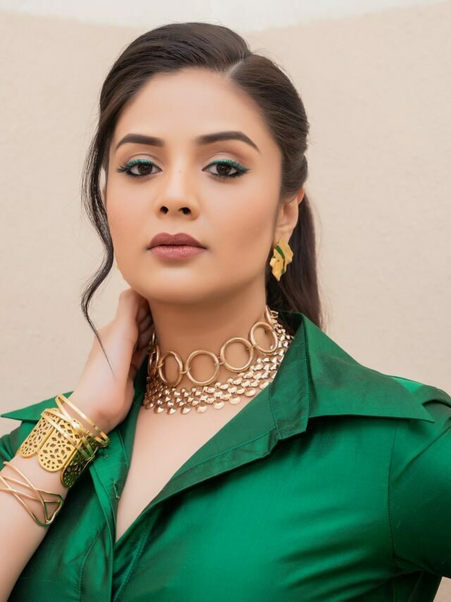 Sreemukhi Elegance Stills in Green Outfit
