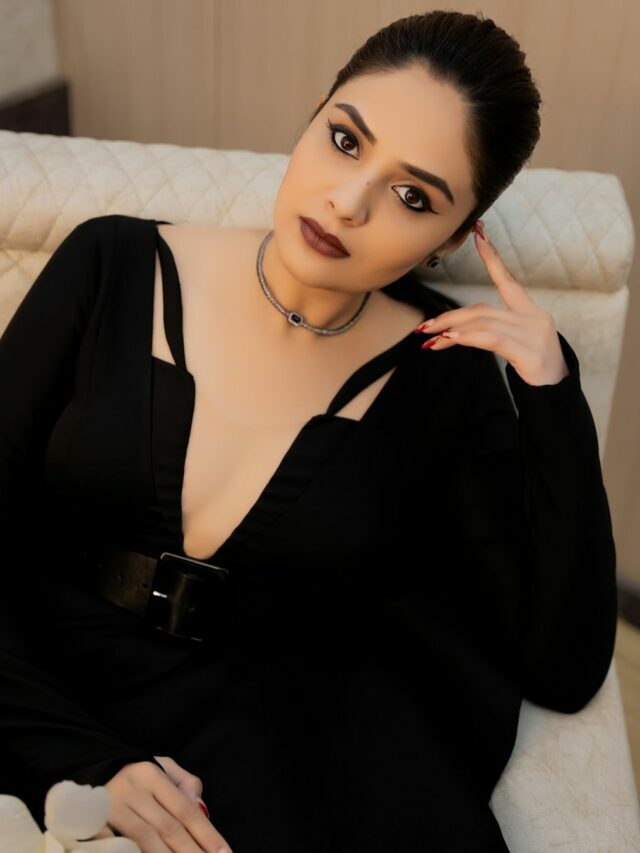 Sreemukhi Elegance Stills in Black Dress